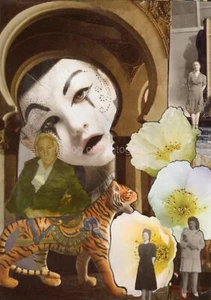 IMPRESIÓN ARTÍSTICA ENCONTRADA 5X7 DE UN COLLAGE DE MEDIOS MIXTOS Incluye ELEMENTOS FOTOGRÁFICOS 311 LA 90 - Imagen 1 de 1