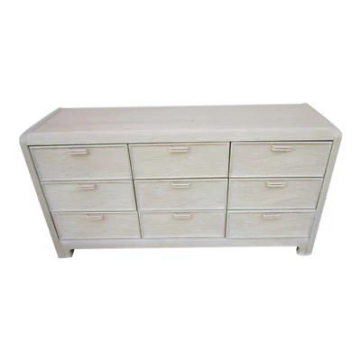 Boho Chic современный волнистый карандаш Reed комод бежевый дерева ротанг 9 ящик - Изображение 1 из 4