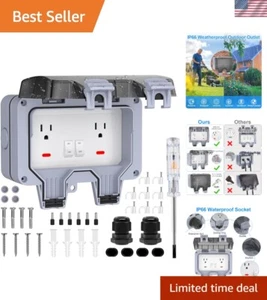 Doppelsteckdose Außensteckdose mit Abdeckung - wasserdichter Stecker für jedes Wetter - Bild 1 von 9