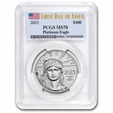 2023 1 oz American Platinum Eagle MS-70 PCGS (First Day of Issue) - SKU#258716 Cover