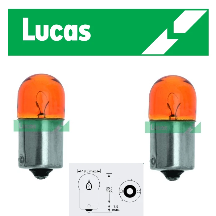 Lucas - 12v 10w BAU15s SCC - 245A - Amber - Indicator Light Bulb - LLB245A x2 - Image 1 of 1