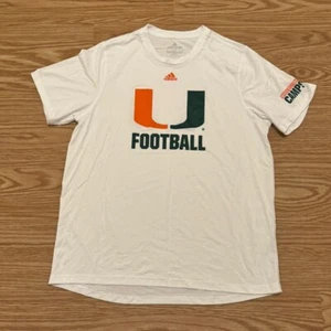 Miami Hurricanes Football Team Issued Techfit L White Shirt MARIO CRISTOBAL - Picture 1 of 8