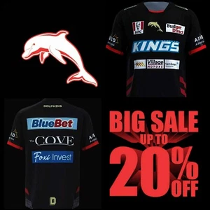 Redcliffe Dolphins NRL RUGBY LEAGUE FOOTBALL Mens Black Jersey Size XL - Picture 1 of 7
