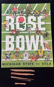1966 Rose Bowl Michigan State vs UCLA Bruins Game Program w/ Pieces of Goal Post - Picture 1 of 6