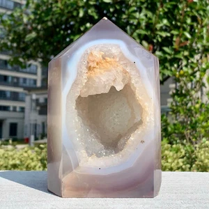 2.90LB Natural agate crystal cave obelisk crystal energy column reiki healing - Picture 1 of 24