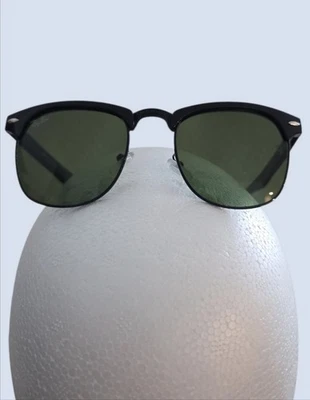 Occhiali da sole Ray Ban unisex Clubmaster 30164920138 montatura in metallo nero, lenti verdi - Immagine 1 di 4