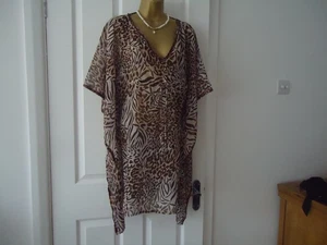 MONSOON ACCESSORIZE ANIMAL PRINT SEQUIN KAFTAN SIZE L 14/16 BNWOT - Picture 1 of 7