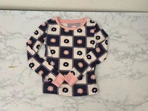 Penelope Mack Girl's Top 4 Flower Long Sleeve Top Pullover Pink Black D1 - Picture 1 of 5