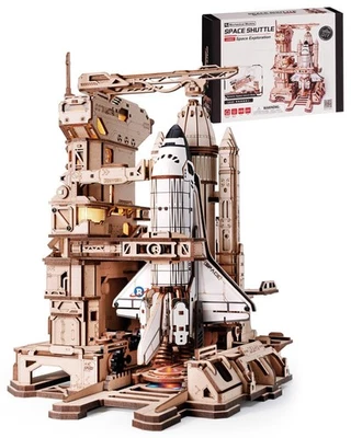 ROKR Space Shuttle 3D Holz Puzzle Bewegung Rakete Launch Tower für Erwachsene - Bild 1 von 4