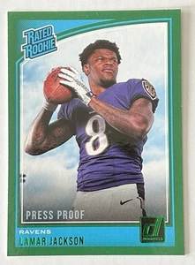 2018 Donruss #317 Lamar Jackson Press Proof Green Rookie RC FREE SHIPPING - Picture 1 of 2