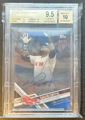 Topps Clearly Authentic Autos 2017 David Ortiz #/25 BGS 9,5 automático 10 gemas como nuevo Foto 1 de 2