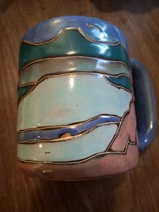 Sunset Mountains  Mug Designed By Mara Mexico Signed  16oz Imperfections  - Picture 1 of 5