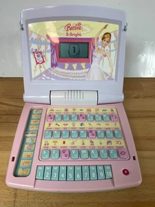 Vintage Barbie B-Bright Learning Laptop Computer Educational Toy Mattel Works - Picture 1 of 9