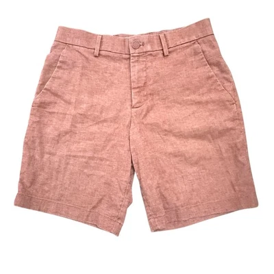 Pantalones cortos de lino para hombre de 9" de Banana Republic Talla 30 Naranja óxido Chino casual para todos los días Foto 1 de 4