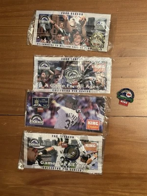 LARRY WALKER Colorado Rockies Rare 5 Piece Lapel Pin Set Black Street Bombers - Image 1 of 4