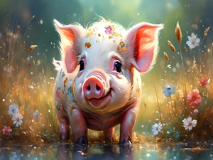 Pig Hog Boar Farm Rustic Cattle Cowboy High Quality Canvas/Photo Paper PA45 - Picture 1 of 6