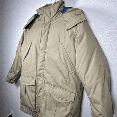 Woolrich Vintage Beige Tan Goose Down USA Made Puffer Parka Jacket Coat Large - Image 1 of 4