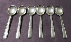 Unknown Pattern WALKER & HALL English Silverplate 6 Ice Cream Spoons No Monogram - Picture 1 of 5