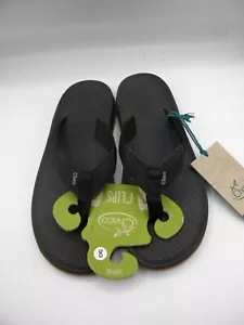 Chaco Lowdown Flip Flop Thong Slide Sandals Black Size 8 NEW - Picture 1 of 5