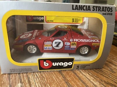 Extremely Rare Bburago Lancia Stratos #7 Tennis Rossignol Rally Car #108 - Image 1 of 4