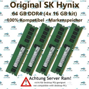 64 GB (4x 16 GB) RDIMM ECC REG DDR4-2400 Supermicro X10SRi-F X10SRL-F RAM - Bild 1 von 1