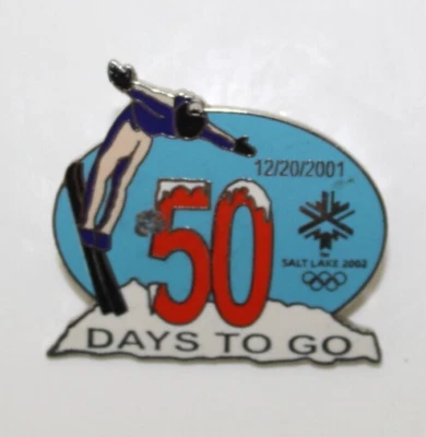 2002 Salt Lake City Olympic Trading Pin Freestyle Skiing 50 Days to Go - Image 1 of 2