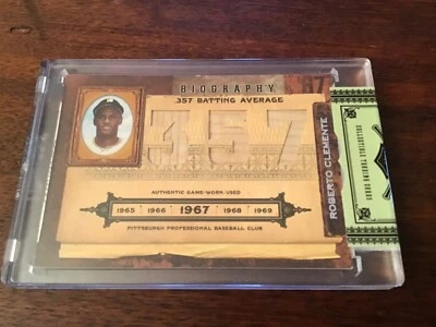 Tarjeta Donruss Playoff Roberto Clemente Triple Juego Usada Bat Reilc 2008/50 Foto 1 de 4