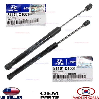 OEM Hood Lift Support Strut Shock Prop Arms 2pc GENUINE HYUNDAI SONATA 2015-2017 - Image 1 of 2