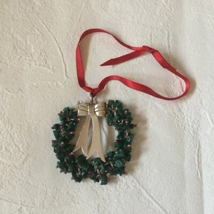 "Adorno de corona de Navidad vintage de plata esterlina firmado por Emilia Castillo 3""" - Imagen 1 de 11