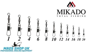 MIKADO ''SENSUAL'' 10 BARREL SWIVEL WITH INTERLOCK SNAP, ALL SIZES, FEEDER,TROUT - Picture 1 of 2