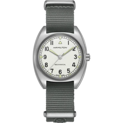 Reloj para hombre Hamilton caqui piloto de aviación pionero mecánico esfera plateada H76419951 Foto 1 de 4