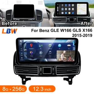 12.3'' Android Car GPS Wifi Auto Head Unit 8GB+256GB For Benz GLS X166 2016-2019 - Foto 1 di 11