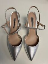 Banana Republic Pointed Closed Toe Heels Silver Women Shoes Size 10M