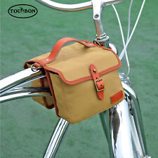 Tourbon Vintage Bike Bicycle Frame Bag Double Panniers Cycling Front Tube in US