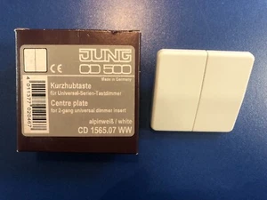 JUNG Kurzhubtaste CD500 Alpinweiß für Universal-Serien-Tastdimmer CD 1565.07 WW - Bild 1 von 6