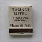 Tamani Bistro 5 Hosier Lane Melbourne Paolo Teresa 637638 Matchbook (MK52)
