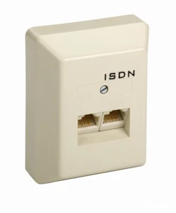 ISDN on wall outlet 2x RJ45 8/4-8/8 parallel sockets Gold plated Beige THOMSON - Zdjęcie 1 z 4