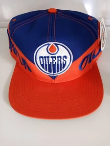 90 s Edmonton Oilers Logo 7 Snapback Hat NHL Hockey NWT Vintage - Picture 1 of 5