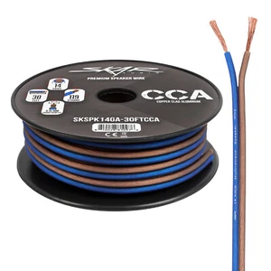 Skar Audio 14 Gauge CCA Car Audio Speaker Wire - 30 Feet (Matte Brown/Blue) - Picture 1 of 6
