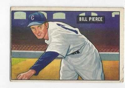 Bill Pierce 1951 Bowman ML Baseball Rookie Card # 196 White Sox's - Image 1 of 2