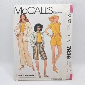 McCall's 7936 Misses' Jacket Pants Shorts And Top Sewing Pattern Size 8 Uncut - Picture 1 of 9