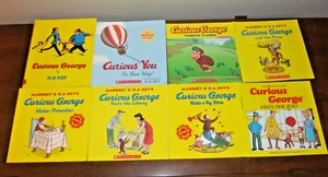 Vintage Lot of 8 Curious George Books Pancake Zoo Library Graduates Toy Store - Picture 1 of 1