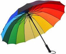 Big Size Rainbow Super Strength, Extra Strong, Straight Canopy Umbrella 