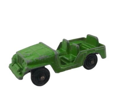 Tootsie Juguete Ejército Jeep Diecast Coche Vehículo Verde Claro Estrella 2.25" EE. UU. De Colección Foto 1 de 4