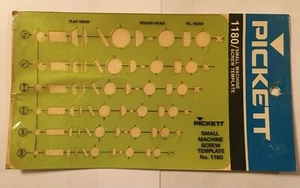 NOS Pickett Chartpak 1180 Small Machine Screw Template - FREE SHIP! - Picture 1 of 2