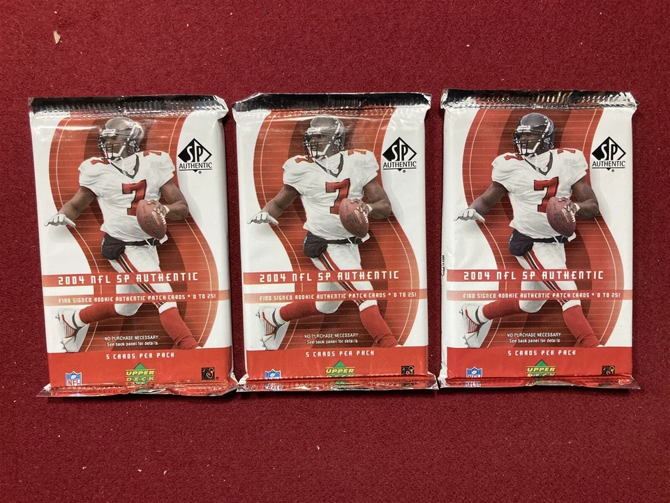 2004 SP Authentic Football Unopened Lot of 3 Hobby Packs from Box - Ben Eli? - Image 1 of 2