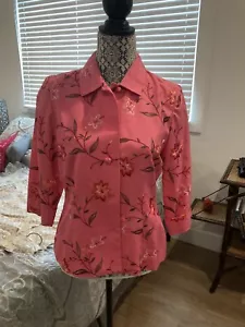 Dana Buchman Pink 100% Silk Skirt Suit Separates Jacket Sz 10P Skirt Sz 14P NWOT - Picture 1 of 7