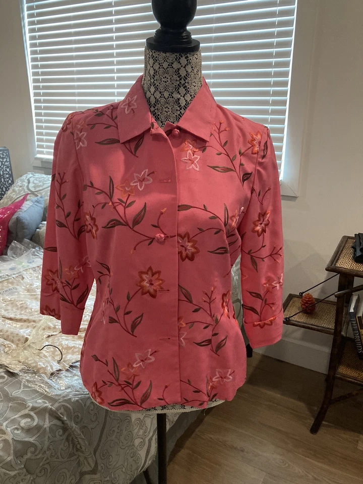 Dana Buchman Pink 100% Silk Skirt Suit Separates Jacket Sz 10P Skirt Sz 14P NWOT - Image 1 of 4