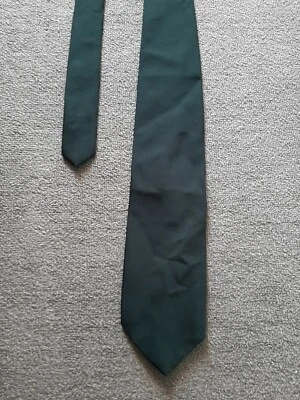 Dupont Mens Dark Green Nylon Tie Necktie Qiana By Regal Formal  - Image 1 of 3