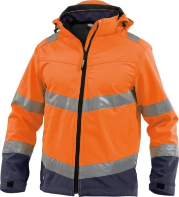 Dassy Warnschutz Softshell-Jacke Malaga PES74 Neonorange/Dunkelblau - Bild 1 von 3